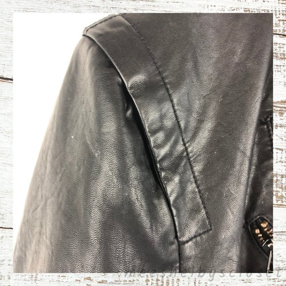 BLANK NYC Vegan Leather Black Moto Jacket Large - Picture 5 of 8